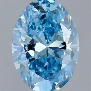 1.02ct OVAL Fancy Vivid Blue VS2 Coloured Lab diamond