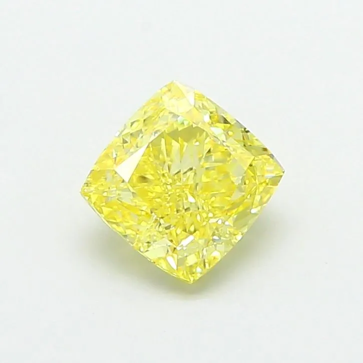 1.05ct CUSHION Fancy Intense Yellow VS1 Coloured Lab diamond