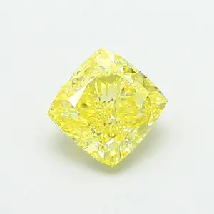 1.05ct CUSHION Fancy Intense Yellow VS1 Coloured Lab diamond