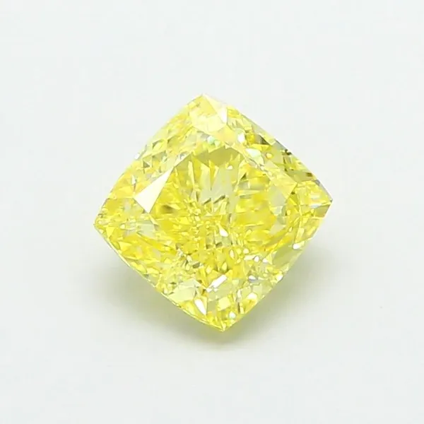 1.05ct CUSHION Fancy Intense Yellow VS1 Coloured Lab diamond