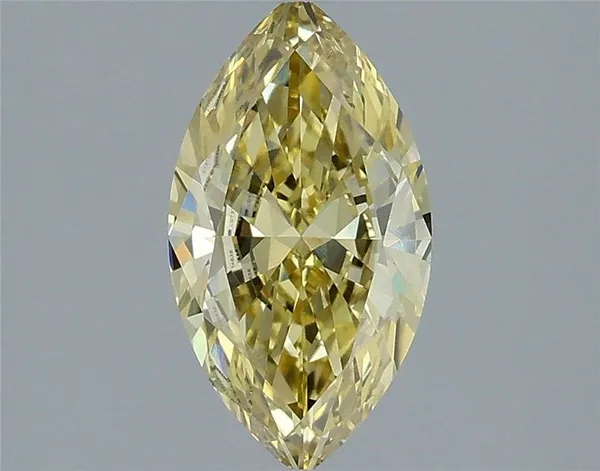 1.23ct MARQUISE Fancy Intense Yellow VVS2 Coloured Lab diamond