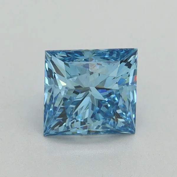 1.63ct PRINCESS Fancy Vivid Blue VS1 Coloured Lab diamond