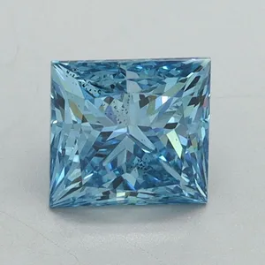 1.19ct PRINCESS Fancy Vivid Blue SI1 Coloured Lab diamond