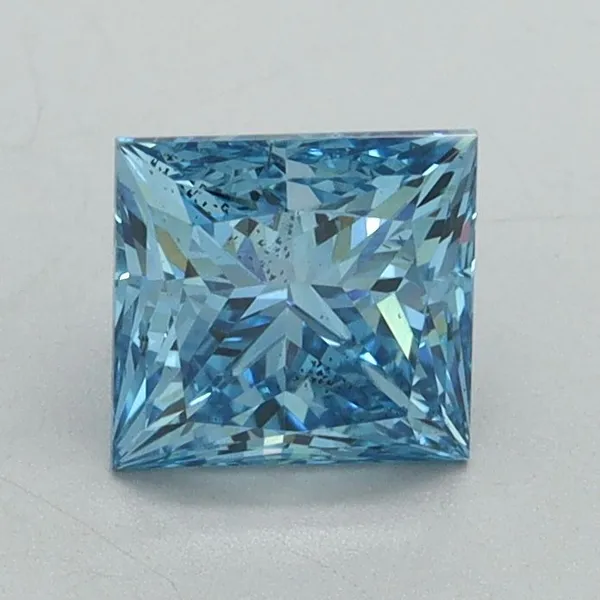 1.19ct PRINCESS Fancy Vivid Blue SI1 Coloured Lab diamond