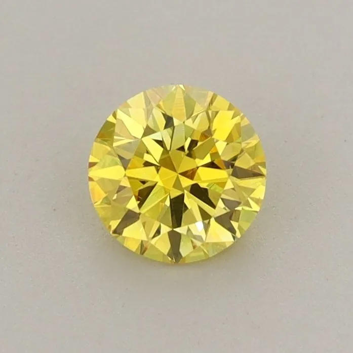 0.44ct ROUND Fancy Vivid Yellow VS1 Coloured Lab diamond