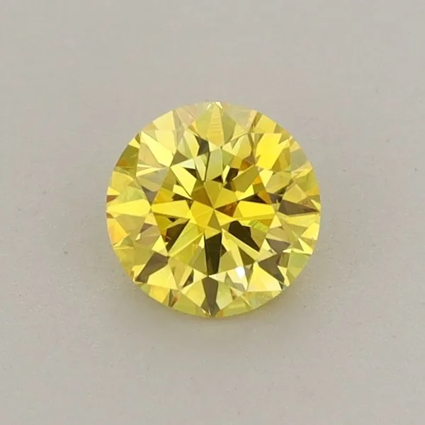 0.44ct ROUND Fancy Vivid Yellow VS1 Coloured Lab diamond