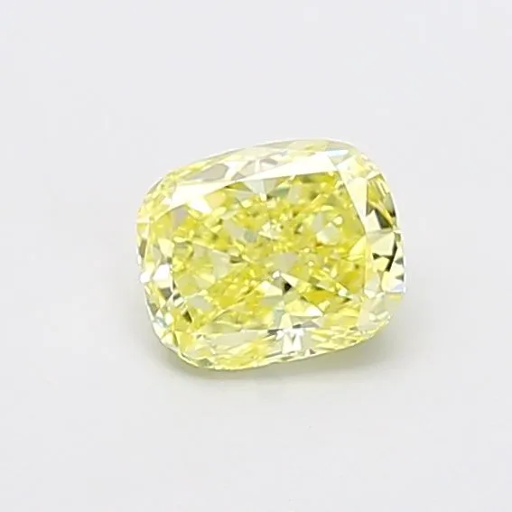 0.8ct CUSHION Fancy Intense Yellow VS2 Coloured Lab diamond