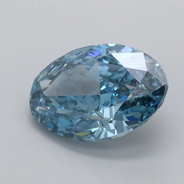 1.06ct OVAL Fancy Vivid Blue VVS2 Coloured Lab diamond