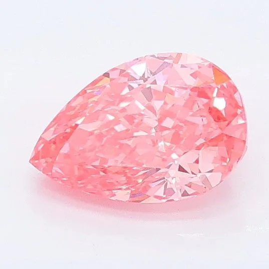 0.84ct PEAR Fancy Vivid Pink VVS2 Coloured Lab diamond