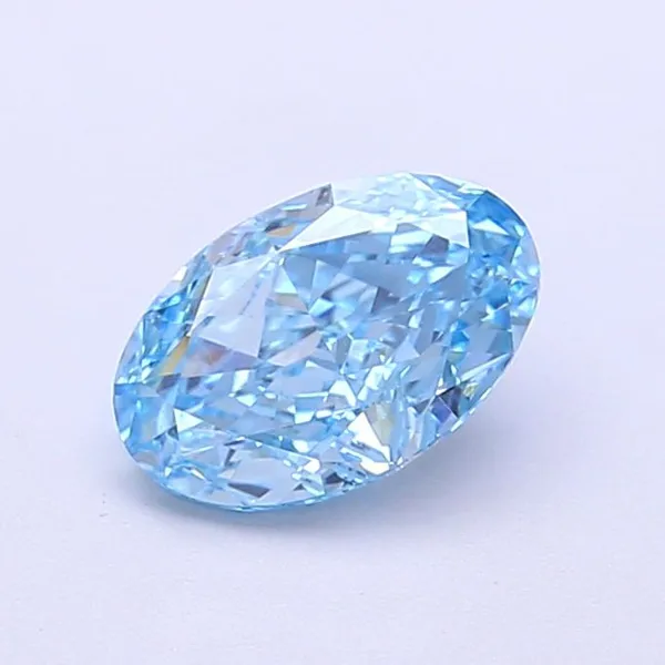 1.01ct OVAL Fancy Vivid Blue VS2 Coloured Lab diamond