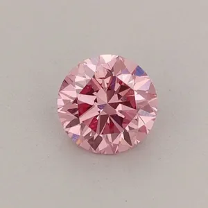 0.4ct ROUND Fancy Vivid Pink VS1 Coloured Lab diamond