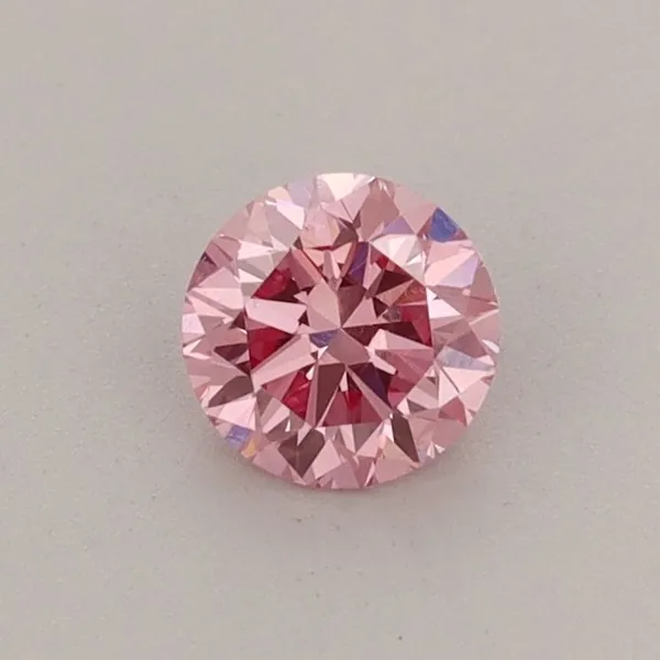 0.4ct ROUND Fancy Vivid Pink VS1 Coloured Lab diamond
