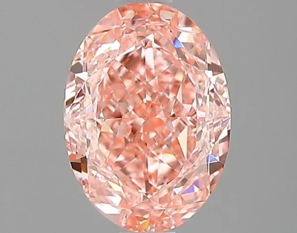 1.11ct OVAL Fancy Vivid Pink VVS2 Coloured Lab diamond