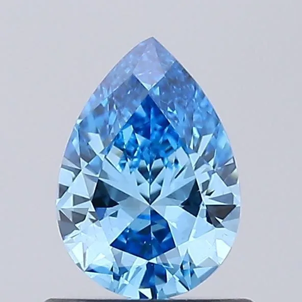 0.59ct PEAR Fancy Vivid Blue VS1 Coloured Lab diamond