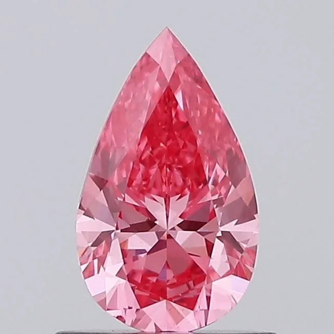 0.74ct PEAR Fancy Vivid Pink VS1 Coloured Lab diamond