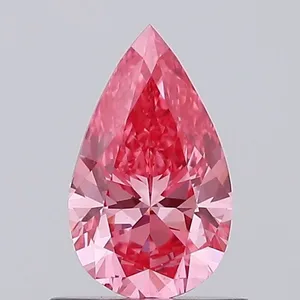 0.74ct PEAR Fancy Vivid Pink VS1 Coloured Lab diamond