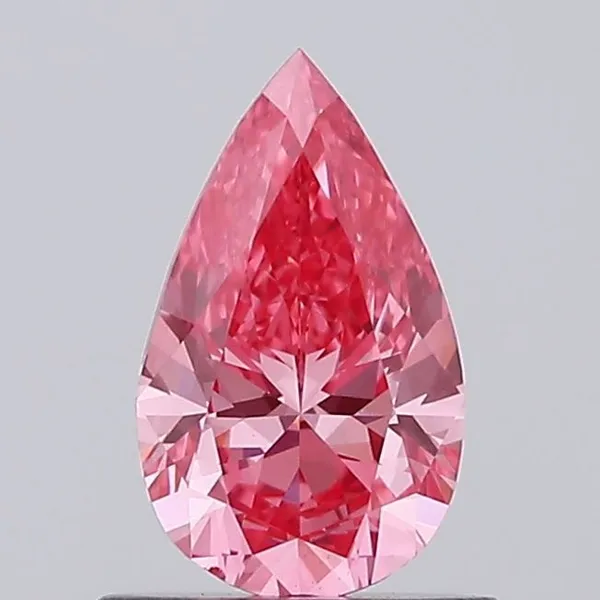 0.74ct PEAR Fancy Vivid Pink VS1 Coloured Lab diamond