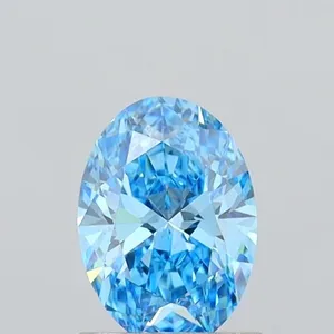 1.09ct OVAL Fancy Vivid Blue VVS2 Coloured Lab diamond