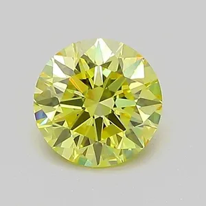0.73ct ROUND Fancy Vivid Yellow VVS2 Coloured Lab diamond