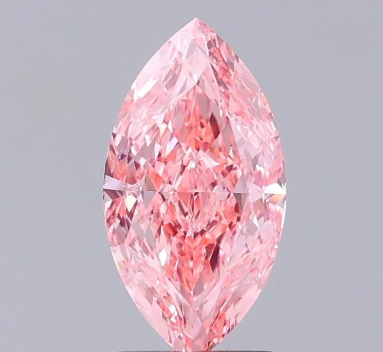 1.54ct MARQUISE Fancy Vivid Pink VVS2 Coloured Lab diamond