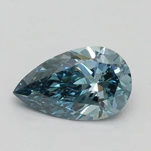 0.57ct PEAR Fancy Vivid Blue VS2 Coloured Lab diamond