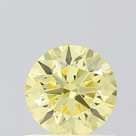 0.53ct ROUND Fancy Intense Yellow VVS2 Coloured Lab diamond