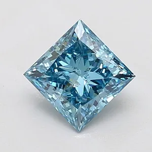 1.53ct PRINCESS Fancy Vivid Blue I1 Coloured Lab diamond