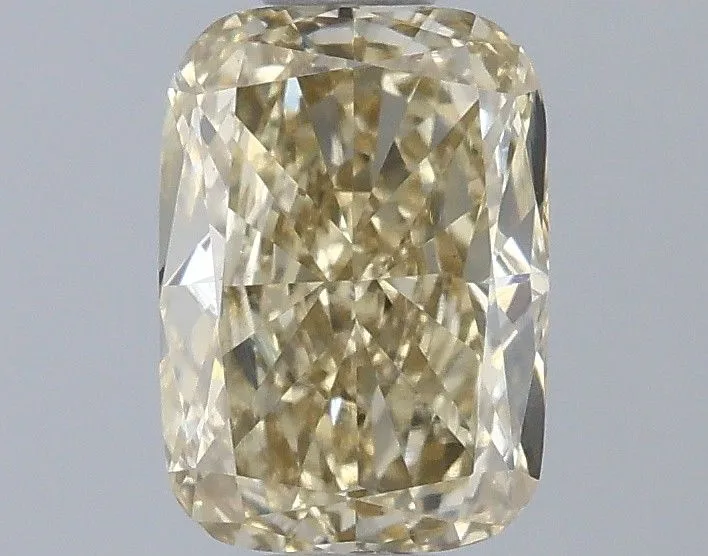0.87ct CUSHION Fancy Light Yellow VVS2 Coloured Lab diamond
