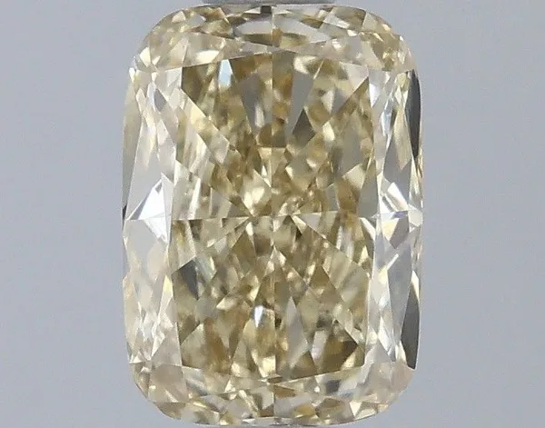 0.87ct CUSHION Fancy Light Yellow VVS2 Coloured Lab diamond
