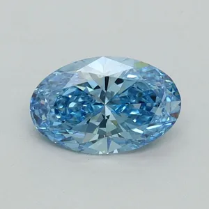 0.53ct OVAL Fancy Vivid Blue VS1 Coloured Lab diamond