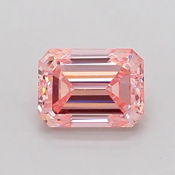 0.9ct EMERALD Fancy Intense Pink VS1 Coloured Lab diamond