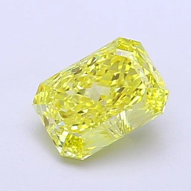 1.19ct RADIANT Fancy Vivid Yellow VVS1 Coloured Lab diamond