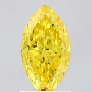 1.1ct MARQUISE Fancy Vivid Yellow VVS2 Coloured Lab diamond