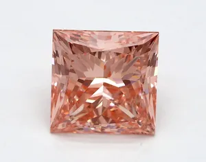 3.06ct PRINCESS Fancy Vivid Pink VS2 Coloured Lab diamond