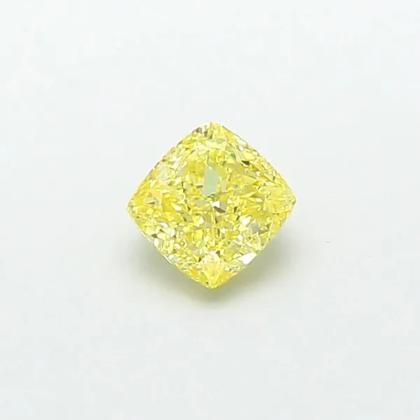 1ct CUSHION Fancy Intense Yellow VS1 Coloured Lab diamond