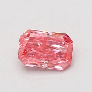 0.55ct RADIANT Fancy Vivid Pink VVS2 Coloured Lab diamond