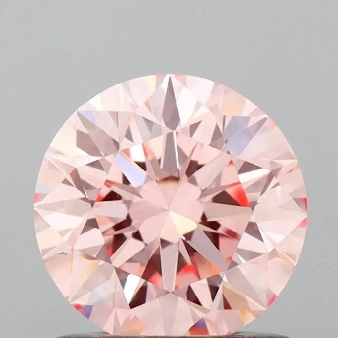 0.92ct ROUND Fancy Intense Pink VVS2 Coloured Lab diamond