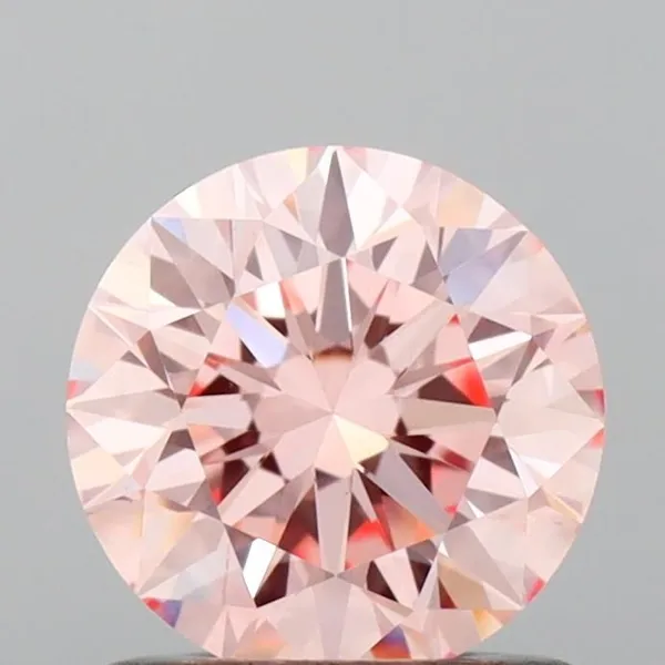 0.92ct ROUND Fancy Intense Pink VVS2 Coloured Lab diamond