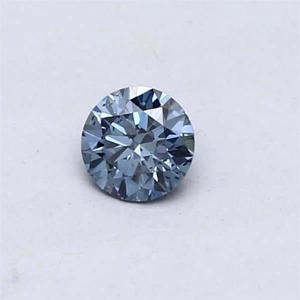 0.3ct ROUND Fancy Vivid Blue SI2 Coloured Lab diamond