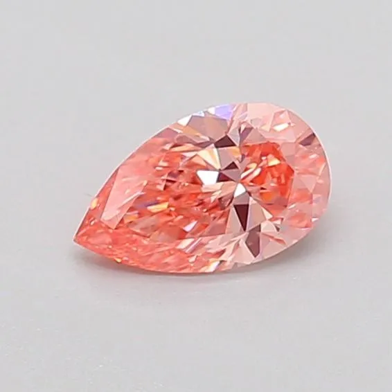 0.37ct PEAR Fancy Vivid Pink VVS2 Coloured Lab diamond