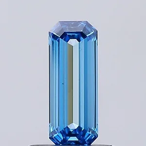 0.54ct EMERALD Fancy Vivid Blue VS1 Coloured Lab diamond