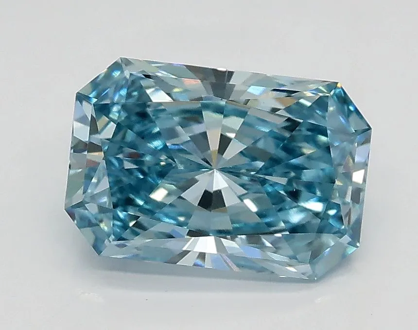 1.40ct RADIANT Fancy Intense Greenish Blue VS1 Coloured Lab diamond