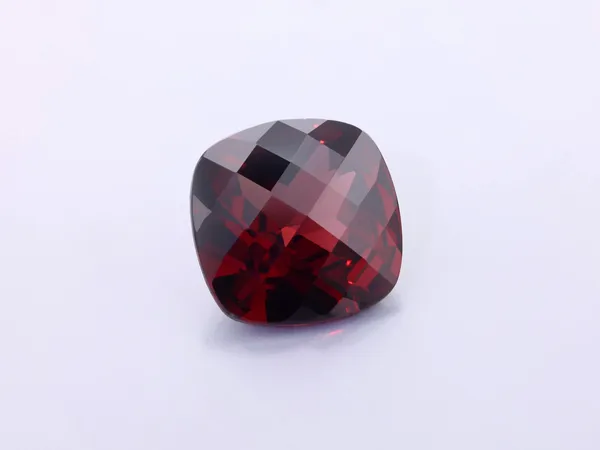 5.9ct Red Garnet, Chequerboard cut gemstone