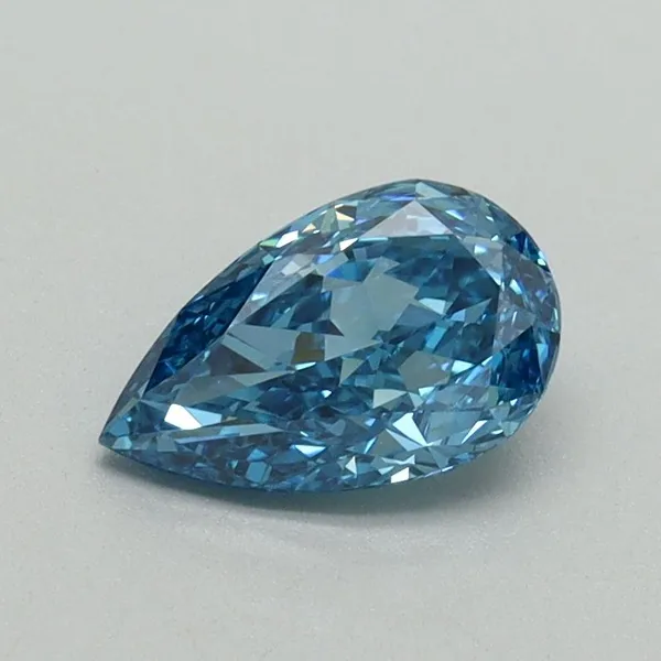 0.75ct PEAR Fancy Vivid Blue VVS2 Coloured Lab diamond