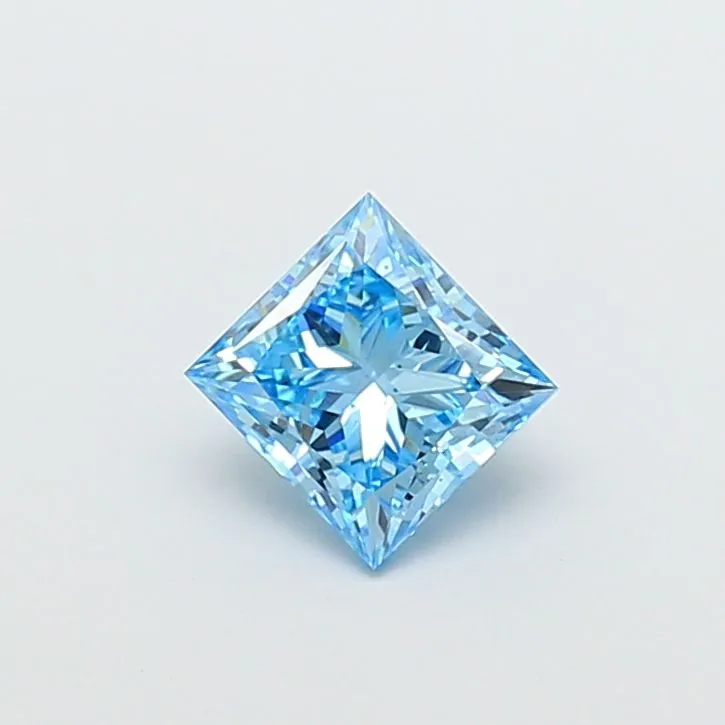 1.51ct PRINCESS Fancy Vivid Blue VS2 Coloured Lab diamond