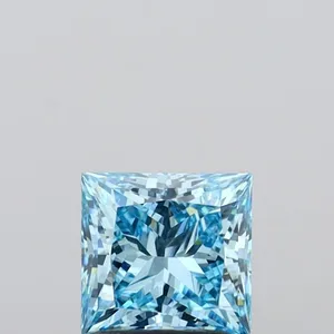 1.31ct PRINCESS Fancy Vivid Blue VS1 Coloured Lab diamond