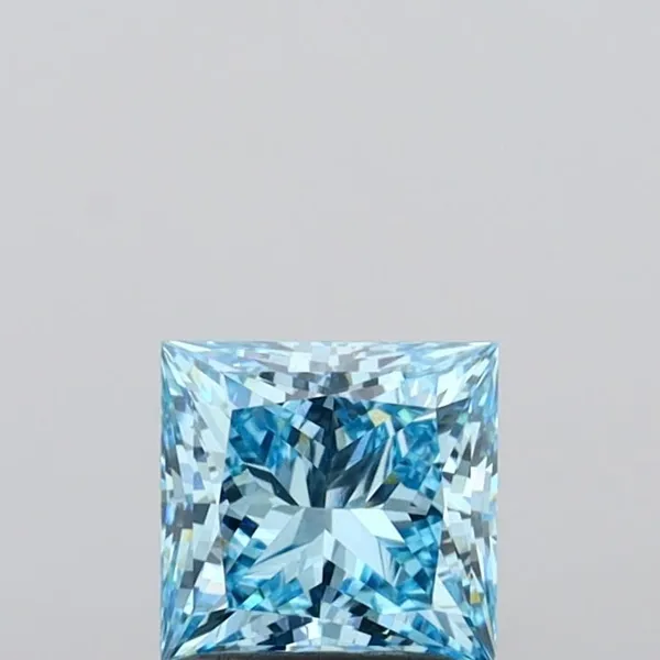 1.31ct PRINCESS Fancy Vivid Blue VS1 Coloured Lab diamond