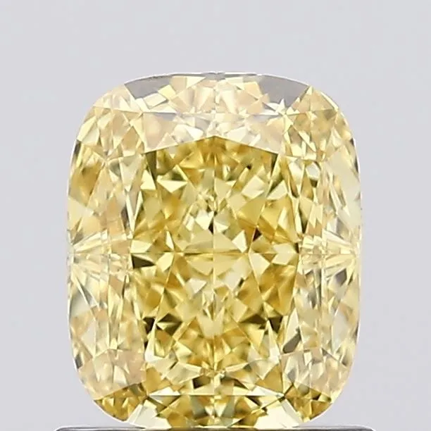 1.04ct CUSHION Fancy Vivid Yellow VVS2 Coloured Lab diamond