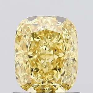 1.04ct CUSHION Fancy Vivid Yellow VVS2 Coloured Lab diamond