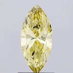 0.86ct MARQUISE Fancy Intense Yellow VVS2 Coloured Lab diamond